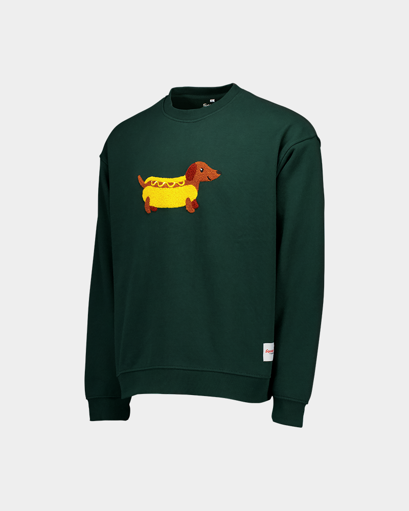 Sausage Dog Sweatshirt Deep Forest