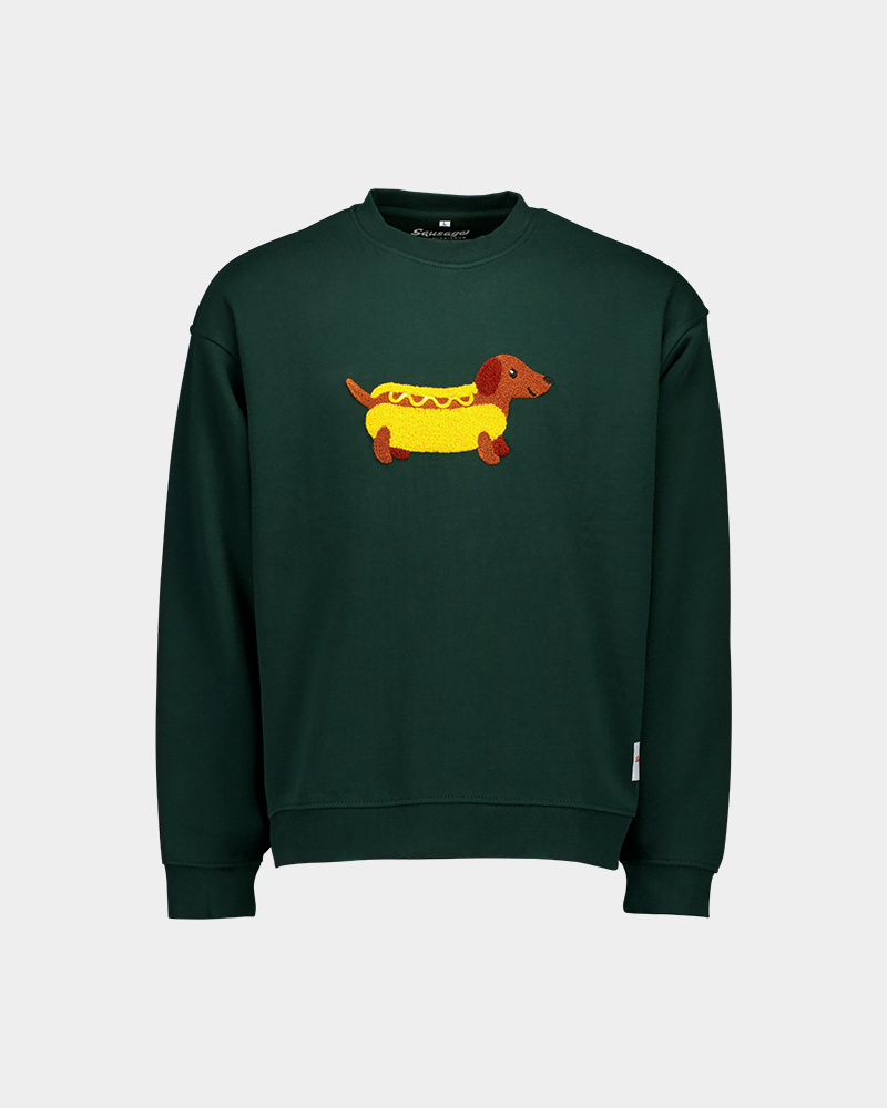 Sausage Dog Sweatshirt Deep Forest