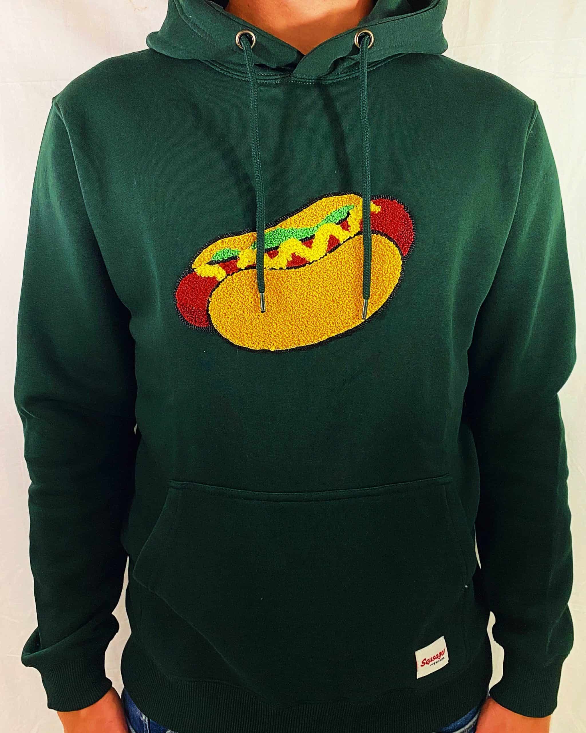 Boston Dog Hoodie Dark Green