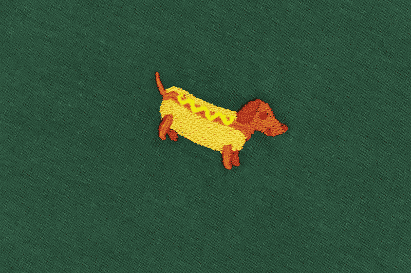 Sausage Dog Boston Green Tee