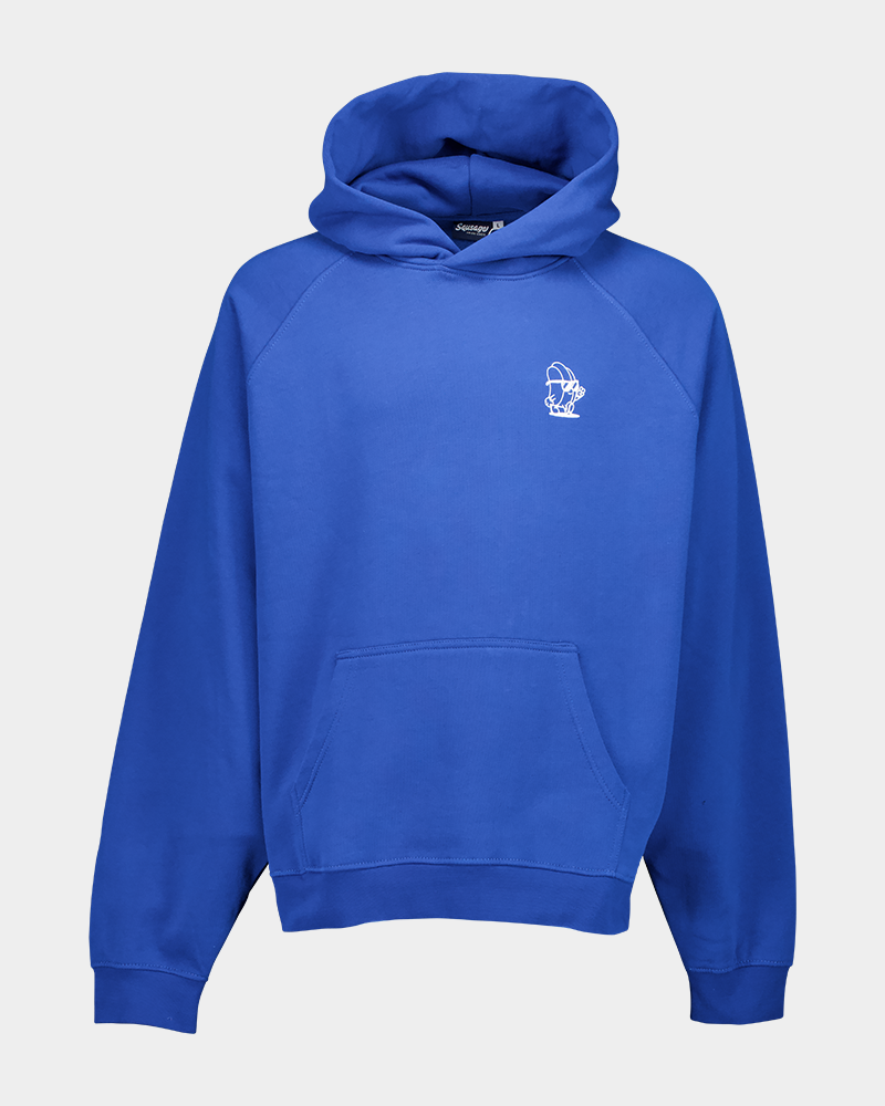 blue hoodie from the front